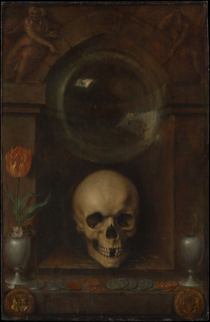 Jacques de Gheyn II'nin 1603 tarihli Vanitas Still Life adlı ahşap panel üzerine yağlıboya eseri.